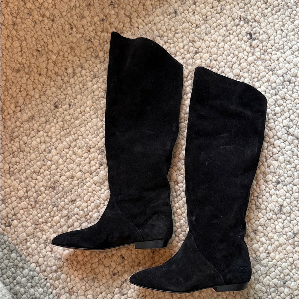 Isabel Marant Black Suede Knee-High Boots
